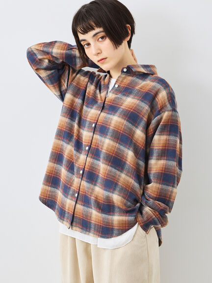 起毛チェックシャツ（ブラック/ベージュ/ブルー）｜SM2（エスエムツー）通販