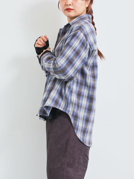 起毛チェックシャツ（ブラック/ベージュ/ブルー）｜SM2（エスエムツー）通販