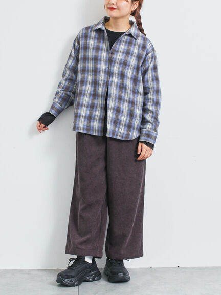 起毛チェックシャツ（ブラック/ベージュ/ブルー）｜SM2（エスエムツー）通販