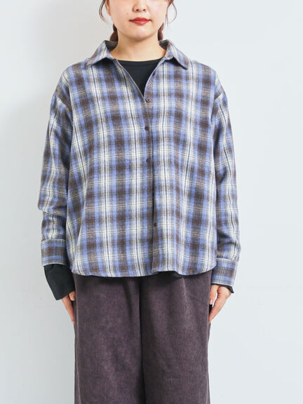 起毛チェックシャツ（ブラック/ベージュ/ブルー）｜SM2（エスエムツー）通販