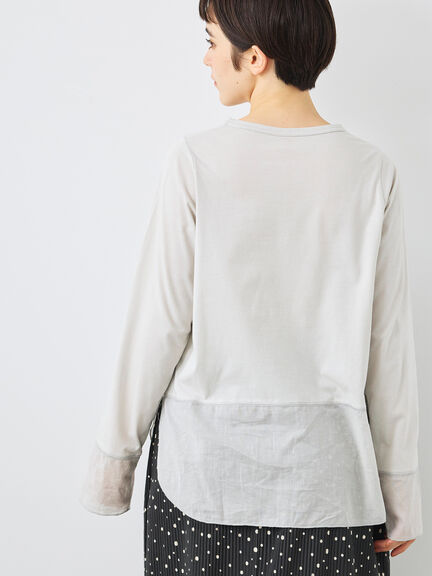 布帛切替ロンT（オフホワイト/グレー/ブラック）｜SM2（エスエムツー）通販