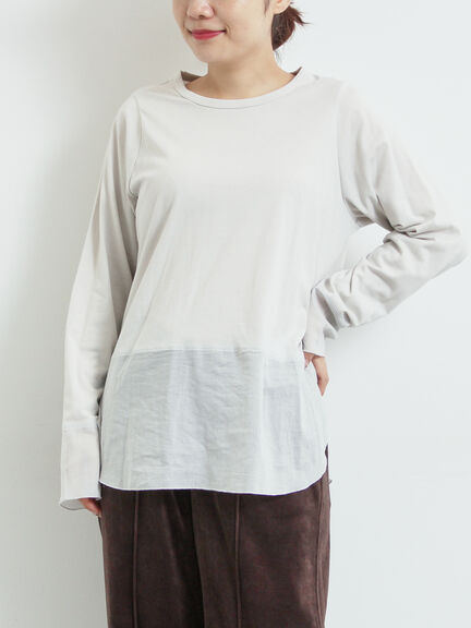 布帛切替ロンT（オフホワイト/グレー/ブラック）｜SM2（エスエムツー）通販