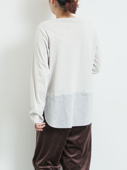 布帛切替ロンT（オフホワイト/グレー/ブラック）｜SM2（エスエムツー）通販