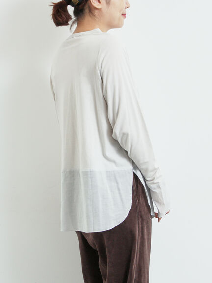 布帛切替ロンT（オフホワイト/グレー/ブラック）｜SM2（エスエムツー）通販