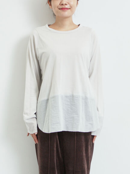 布帛切替ロンT（オフホワイト/グレー/ブラック）｜SM2（エスエムツー）通販
