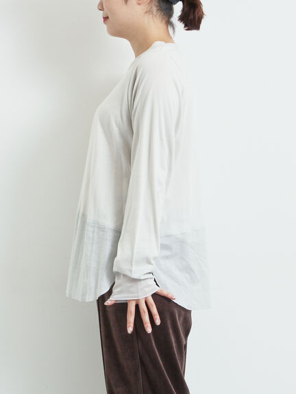 布帛切替ロンT（オフホワイト/グレー/ブラック）｜SM2（エスエムツー）通販