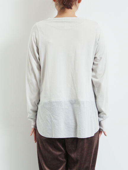 布帛切替ロンT（オフホワイト/グレー/ブラック）｜SM2（エスエムツー）通販
