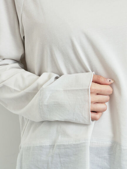 布帛切替ロンT（オフホワイト/グレー/ブラック）｜SM2（エスエムツー）通販