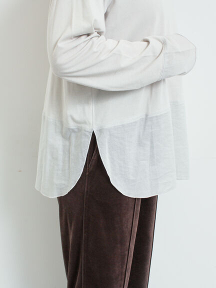 布帛切替ロンT（オフホワイト/グレー/ブラック）｜SM2（エスエムツー）通販