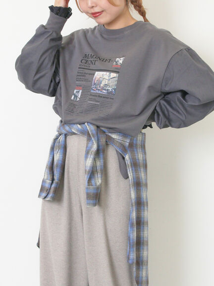 袖布帛インレイロゴプルオーバー（オフホワイト/チャコールグレー/ブラック/ボルドー/ブルー）｜SM2（エスエムツー）通販