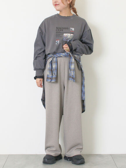 袖布帛インレイロゴプルオーバー（オフホワイト/チャコールグレー/ブラック/ボルドー/ブルー）｜SM2（エスエムツー）通販