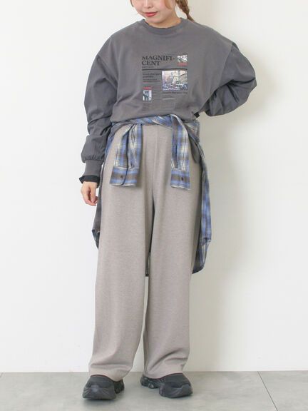 袖布帛インレイロゴプルオーバー（オフホワイト/チャコールグレー/ブラック/ボルドー/ブルー）｜SM2（エスエムツー）通販