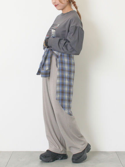 袖布帛インレイロゴプルオーバー（オフホワイト/チャコールグレー/ブラック/ボルドー/ブルー）｜SM2（エスエムツー）通販