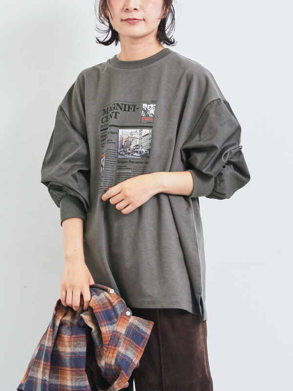 トップス R シボジャカードタックギャザートップス【洗濯機洗い可