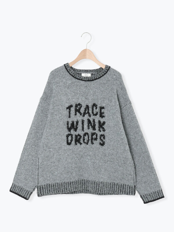 ループロゴニットプルオーバー（オフホワイト/グレー/ベージュ