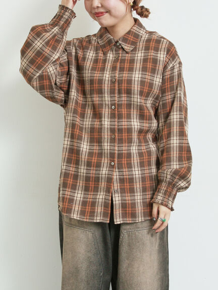 アソート袖口シャーリングブラウス（グレー/チャコールグレー/ベージュ/ブラウン）｜SM2（エスエムツー）通販