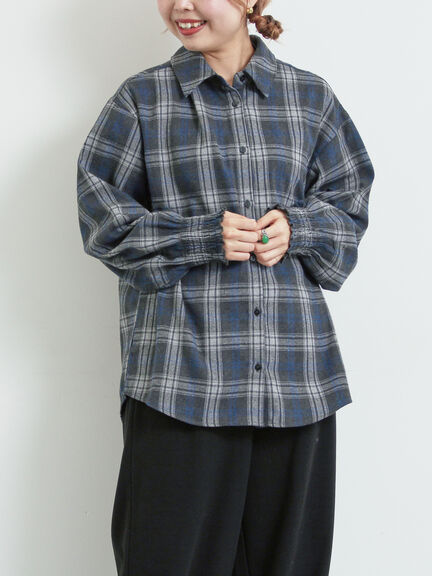 アソート袖口シャーリングブラウス（グレー/チャコールグレー/ベージュ/ブラウン）｜SM2（エスエムツー）通販