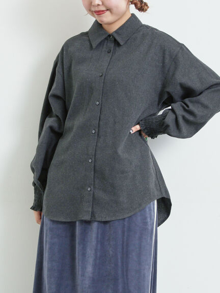 アソート袖口シャーリングブラウス（グレー/チャコールグレー/ベージュ/ブラウン）｜SM2（エスエムツー）通販