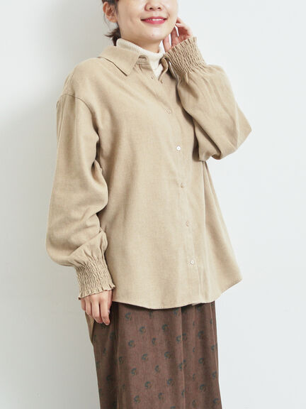 アソート袖口シャーリングブラウス（グレー/チャコールグレー/ベージュ/ブラウン）｜SM2（エスエムツー）通販