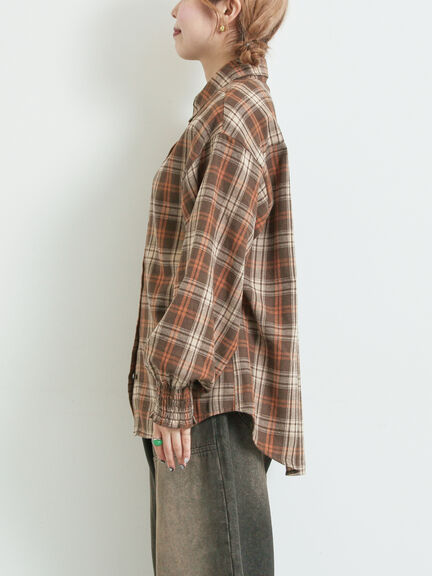 アソート袖口シャーリングブラウス（グレー/チャコールグレー/ベージュ/ブラウン）｜SM2（エスエムツー）通販