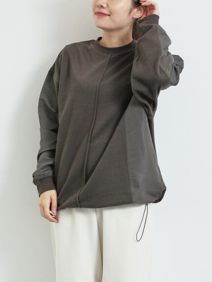 異素材切替スウェット（チャコールグレー/ライトベージュ/ＴＯＰグレー）｜SM2（エスエムツー）通販
