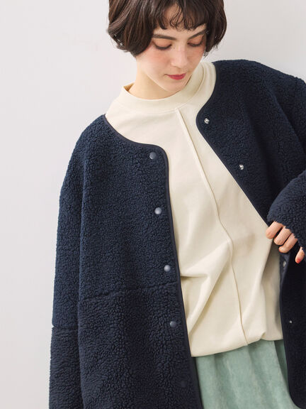 切替ボアジャケット（チャコールグレー/ネイビー/キナリ）｜SM2（エスエムツー）通販