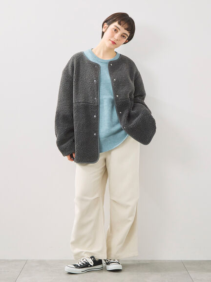 切替ボアジャケット（チャコールグレー/ネイビー/キナリ）｜SM2（エスエムツー）通販