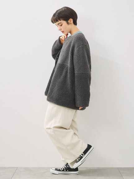切替ボアジャケット（チャコールグレー/ネイビー/キナリ）｜SM2（エスエムツー）通販