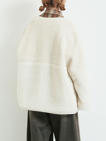 切替ボアジャケット（チャコールグレー/ネイビー/キナリ）｜SM2（エスエムツー）通販