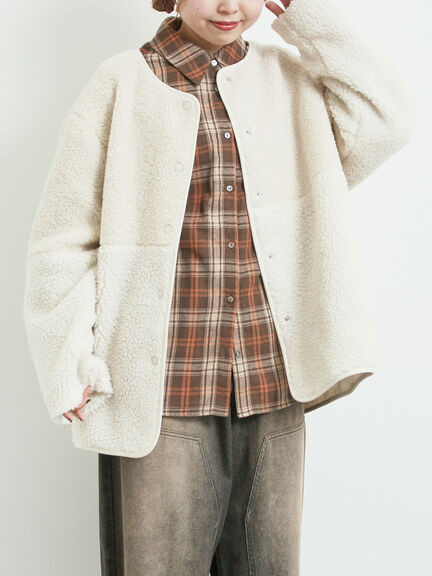 切替ボアジャケット（チャコールグレー/ネイビー/キナリ）｜SM2（エスエムツー）通販