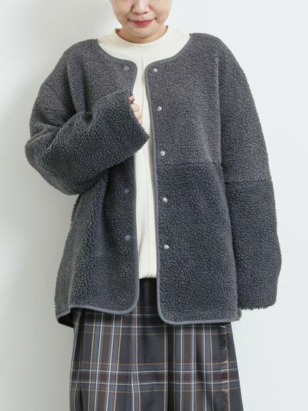 切替ボアジャケット（チャコールグレー/ネイビー/キナリ）｜SM2（エスエムツー）通販