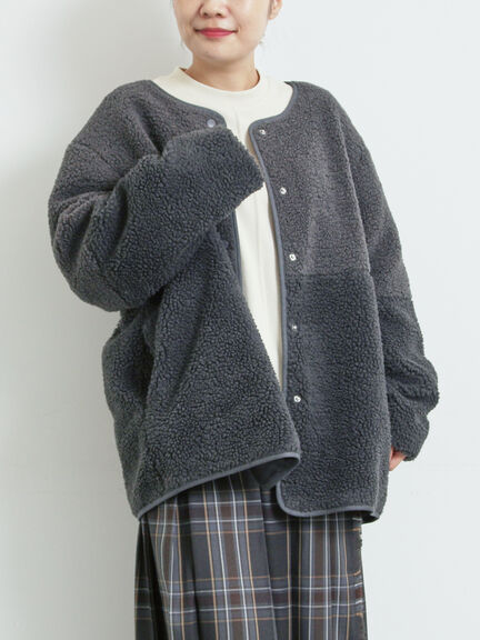 切替ボアジャケット（チャコールグレー/ネイビー/キナリ）｜SM2（エスエムツー）通販