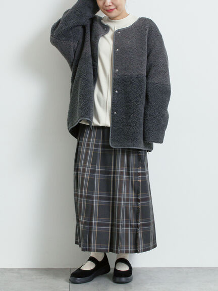 切替ボアジャケット（チャコールグレー/ネイビー/キナリ）｜SM2（エスエムツー）通販