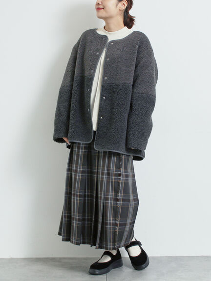 切替ボアジャケット（チャコールグレー/ネイビー/キナリ）｜SM2（エスエムツー）通販