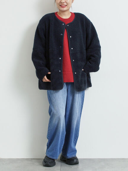 切替ボアジャケット（チャコールグレー/ネイビー/キナリ）｜SM2（エスエムツー）通販