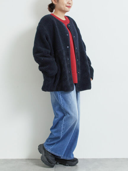 切替ボアジャケット（チャコールグレー/ネイビー/キナリ）｜SM2（エスエムツー）通販