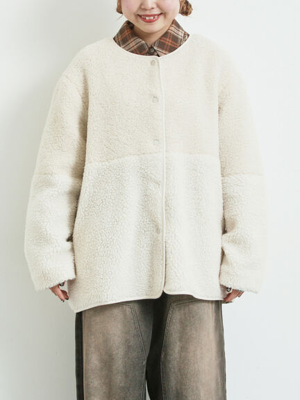 切替ボアジャケット（チャコールグレー/ネイビー/キナリ）｜SM2（エスエムツー）通販