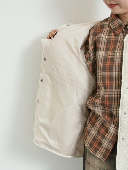 切替ボアジャケット（チャコールグレー/ネイビー/キナリ）｜SM2（エスエムツー）通販