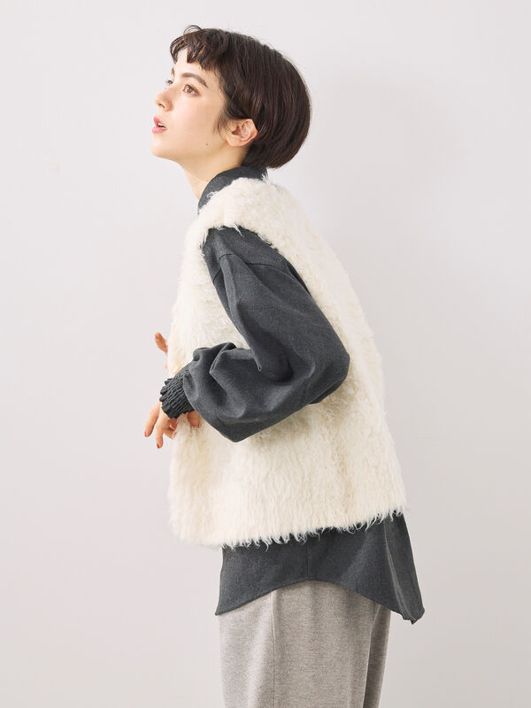 セール】 トグルニットベスト（グレー/ブラウン/キナリ/アウター