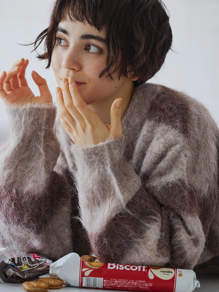 シャギーワイドボーダーニット（レッド/ベージュ/ブルー）｜SM2（エスエムツー）通販