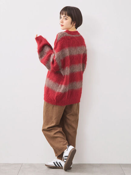 シャギーワイドボーダーニット（レッド/ベージュ/ブルー）｜SM2（エスエムツー）通販