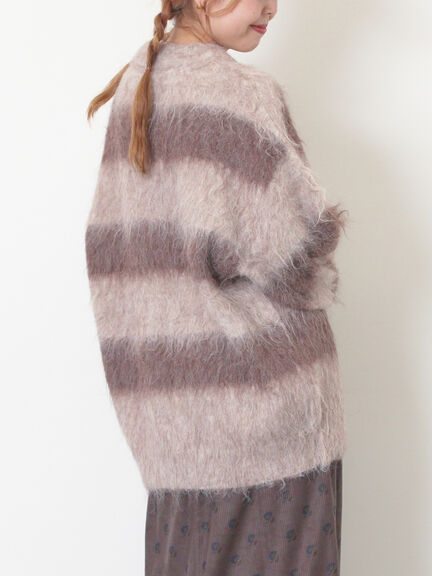 シャギーワイドボーダーニット（レッド/ベージュ/ブルー）｜SM2（エスエムツー）通販