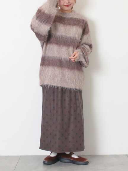 シャギーワイドボーダーニット（レッド/ベージュ/ブルー）｜SM2（エスエムツー）通販