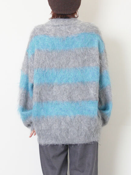 シャギーワイドボーダーニット（レッド/ベージュ/ブルー）｜SM2（エスエムツー）通販