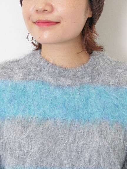 シャギーワイドボーダーニット（レッド/ベージュ/ブルー）｜SM2（エスエムツー）通販