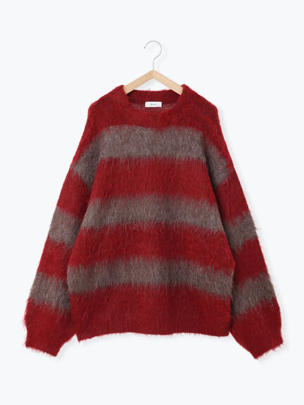 シャギーワイドボーダーニット（レッド/ベージュ/ブルー）｜SM2（エスエムツー）通販