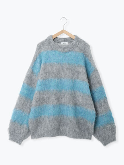 シャギーワイドボーダーニット（レッド/ベージュ/ブルー）｜SM2（エスエムツー）通販