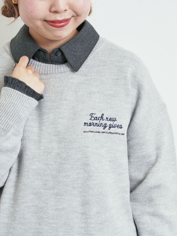 ロゴ刺繍ニットプルオーバー（グレー）｜SM2（エスエムツー）通販