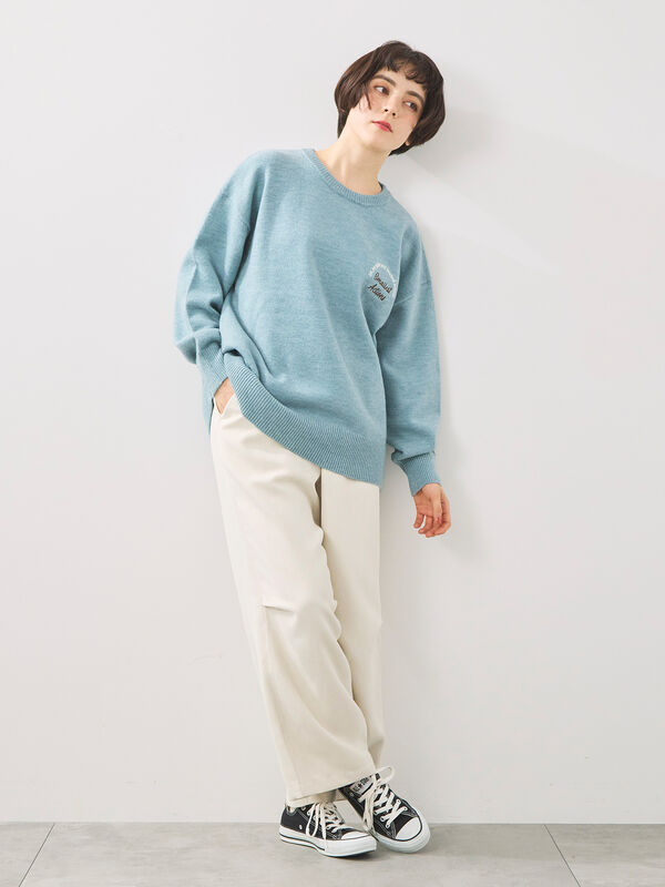 ロゴ刺繍ニットプルオーバー（ミント）｜SM2（エスエムツー）通販