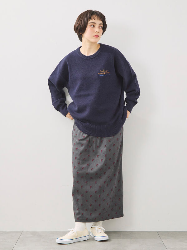 ロゴ刺繍ニットプルオーバー（ネイビー）｜SM2（エスエムツー）通販